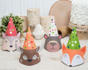 Forest Theme Birthday Party Caps