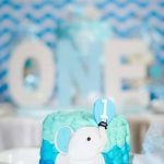 Blue Elephant Theme Birthday Party Cake