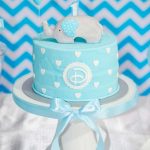 Blue Elephant Theme Birthday Party Cake 2