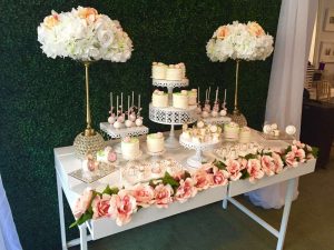 Pretty Posh Gold Theme Cocktail Party Dessert Table