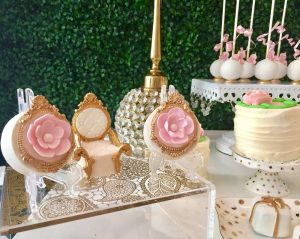 Pretty Posh Gold Theme Cocktail Party Dessert Table 4