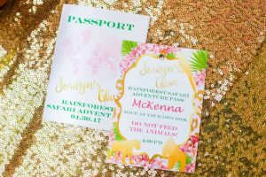 Rainforest Theme Birthday Party Invitations