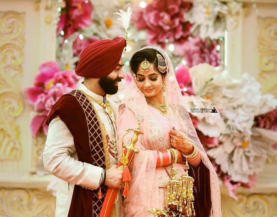 An Elegant Punjabi Wedding with lavish Bridal Outfits and a Royal Couple