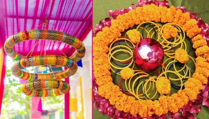 10+ Trendy Ideas and Images To Use Bangles for your Haldi Ceremony Decoration