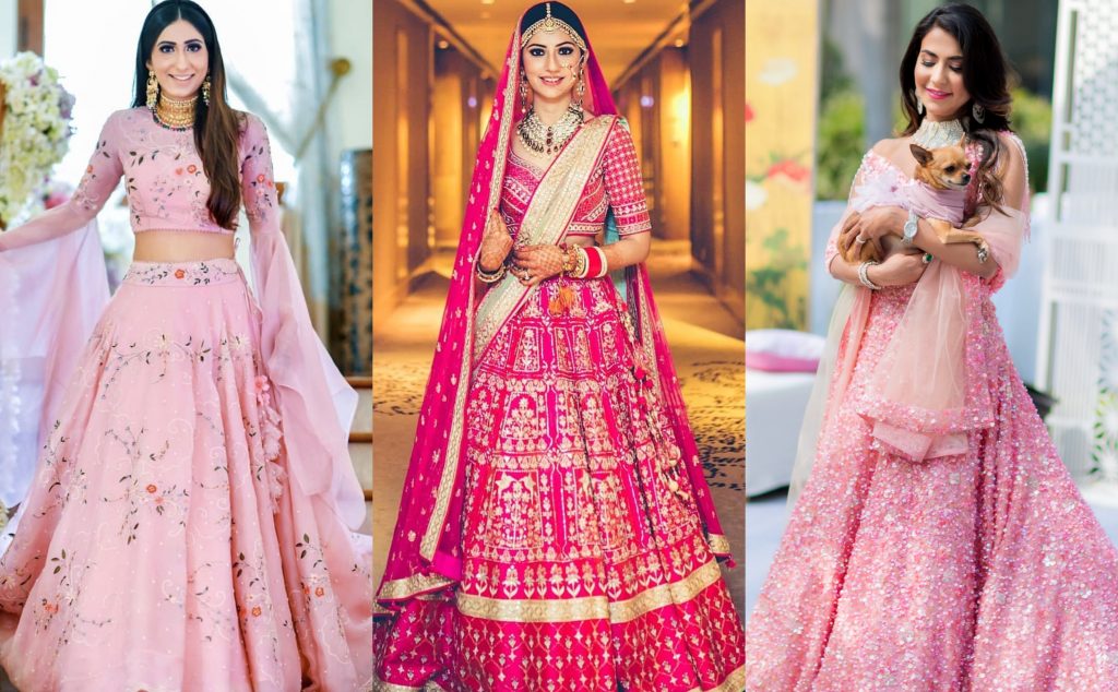 Luxury Designer Pink Bridal Lehenga Choli Online Shopping India USA UK –  Sunasa