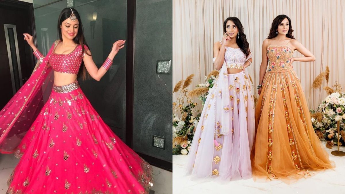 15+ Gorgeous Mirror Work Lehengas That Are Trendy!